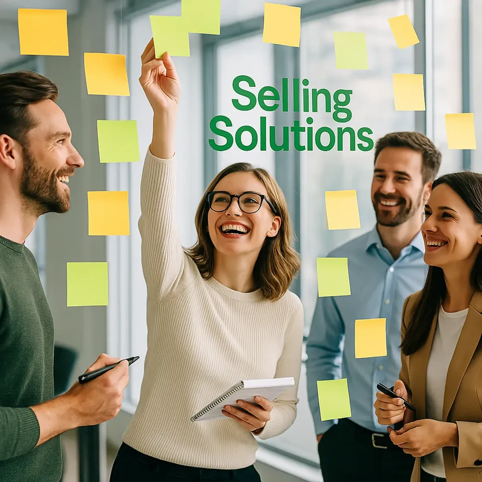 Sales platform interface concept with SellingSolutions.com branding